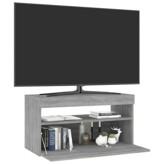 Tv-meubel met LED-verlichting 75x35x40 cm grijs sonoma eiken MeubelReus