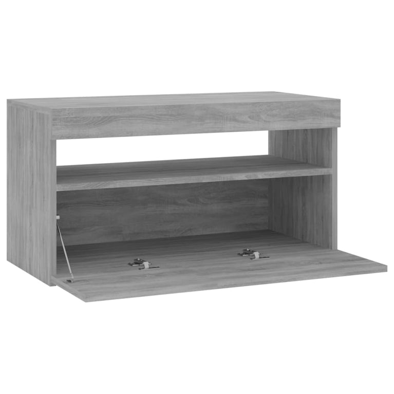 Tv-meubel met LED-verlichting 75x35x40 cm grijs sonoma eiken MeubelReus