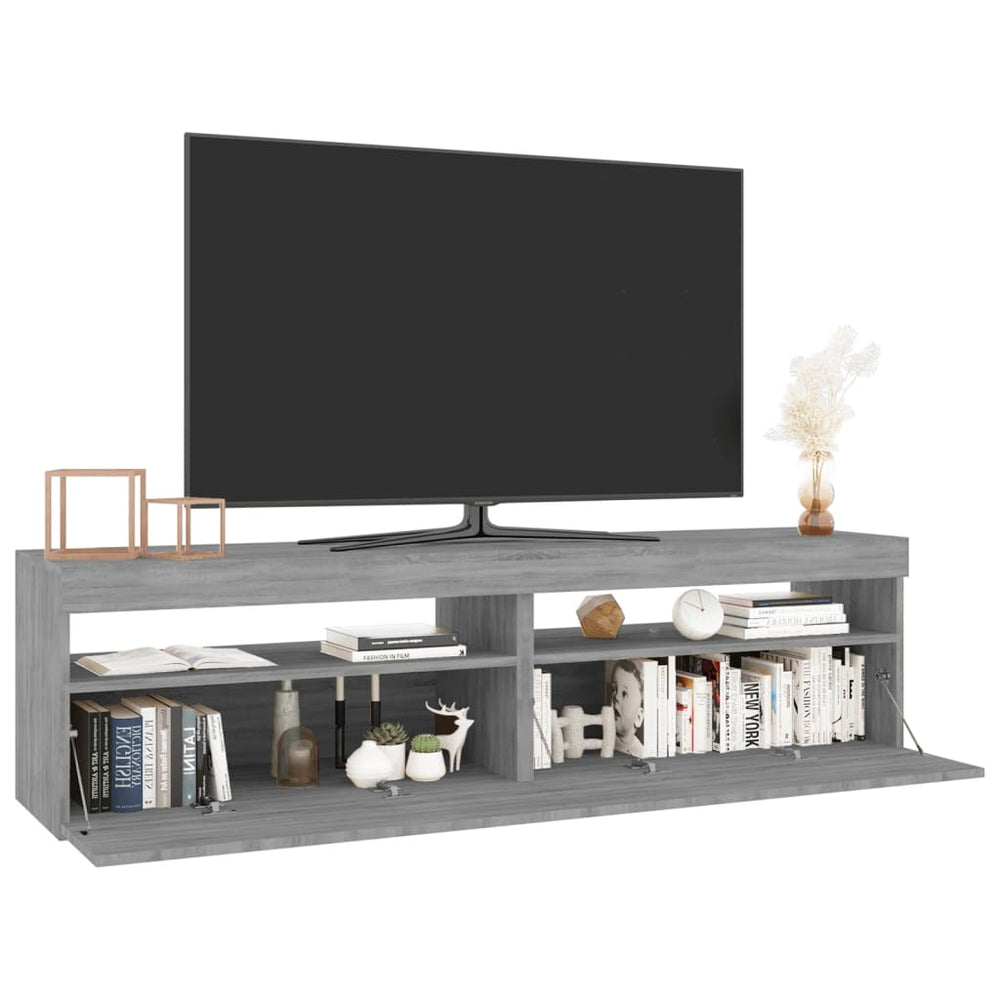 Tv-meubelen met LED-verlichting 2 st 75x35x40 cm grijs sonoma MeubelReus