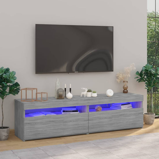Tv-meubelen met LED-verlichting 2 st 75x35x40 cm grijs sonoma MeubelReus