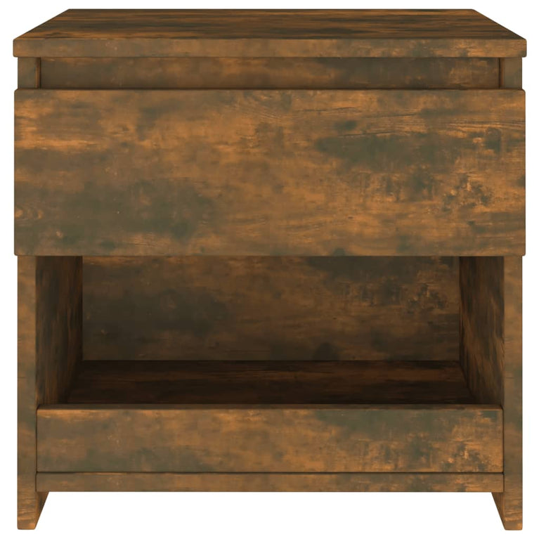 Nachtkastje 40x30x39 cm bewerkt hout gerookt eikenkleurig MeubelReus