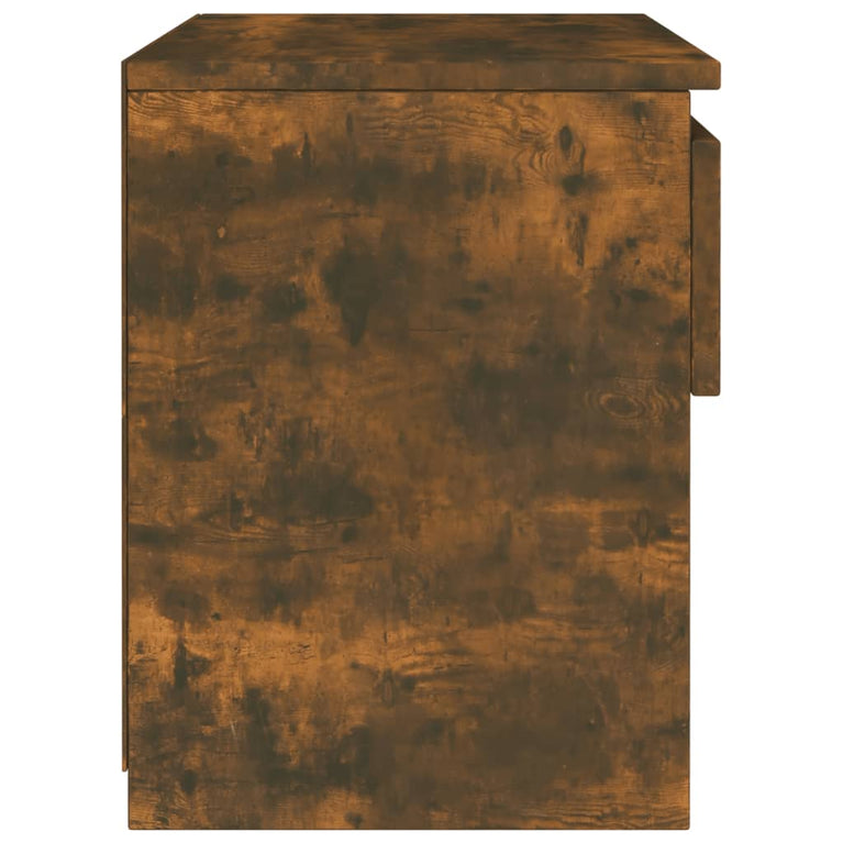 Nachtkastje 40x30x39 cm bewerkt hout gerookt eikenkleurig MeubelReus