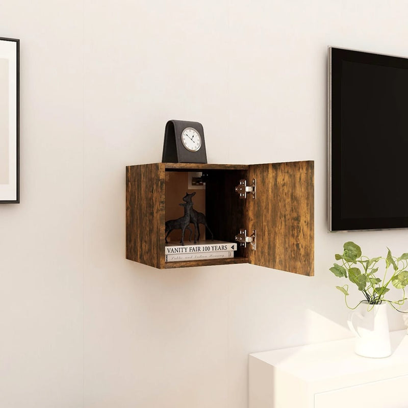 Tv-wandmeubel 30,5x30x30 cm gerookt eikenkleurig MeubelReus