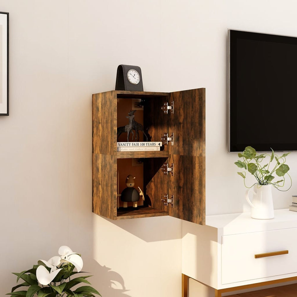 Tv-wandmeubelen 2 st 30,5x30x30 cm gerookt eikenkleurig MeubelReus