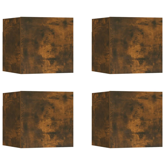 Tv-wandmeubelen 4 st 30,5x30x30 cm gerookt eikenkleurig MeubelReus