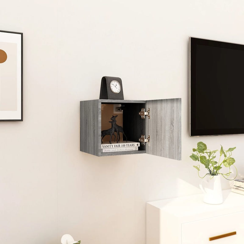 Tv-wandmeubel 30,5x30x30 cm grijs sonoma eikenkleurig MeubelReus