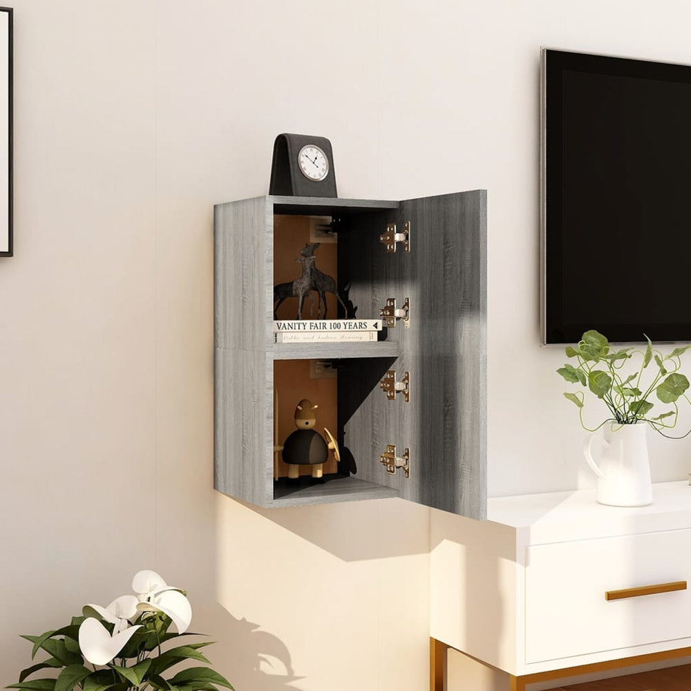 Tv-wandmeubelen 2 st 30,5x30x30 cm grijs sonoma eikenkleurig MeubelReus