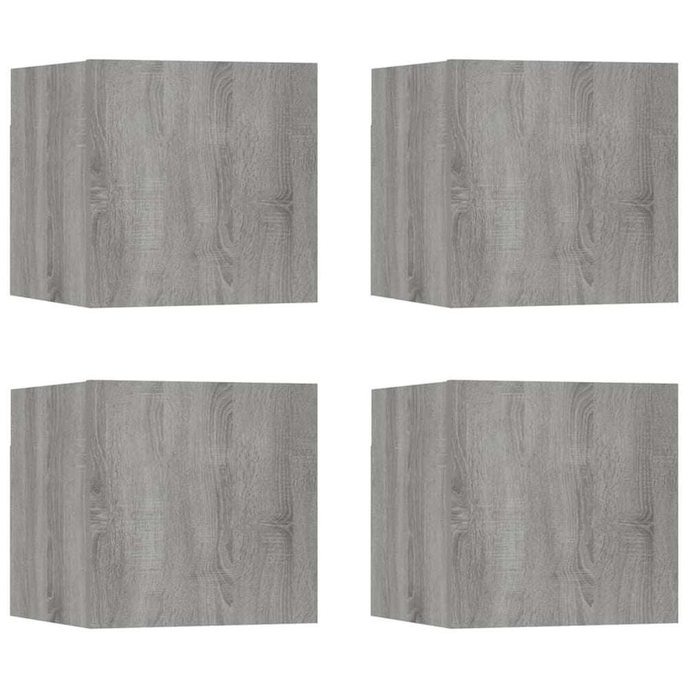 Tv-wandmeubelen 4 st 30,5x30x30 cm grijs sonoma eikenkleurig MeubelReus
