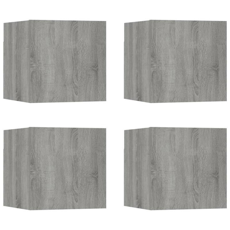 Tv-wandmeubelen 4 st 30,5x30x30 cm grijs sonoma eikenkleurig MeubelReus