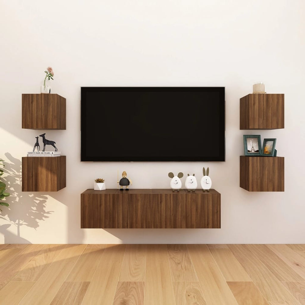 Tv-wandmeubel 30,5x30x30 cm bruin eikenkleur MeubelReus