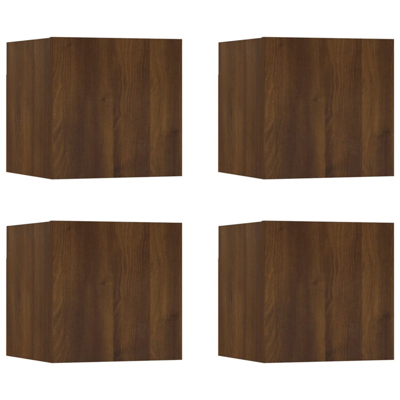 Tv-wandmeubelen 4 st 30,5x30x30 cm bruineikenkleurig MeubelReus