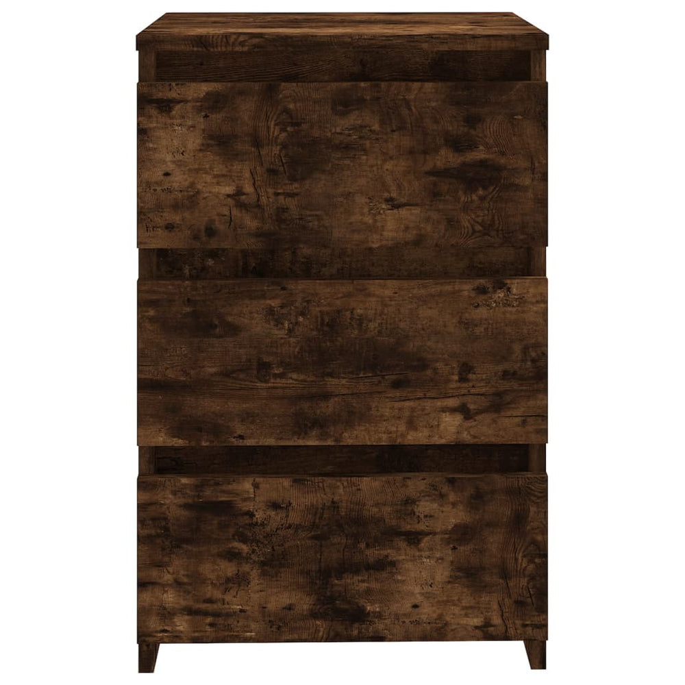 Nachtkastje 40x35x62,5 cm bewerkt hout gerookt eikenkleurig MeubelReus