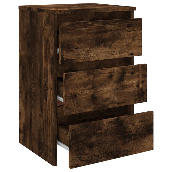 Nachtkastje 40x35x62,5 cm bewerkt hout gerookt eikenkleurig MeubelReus