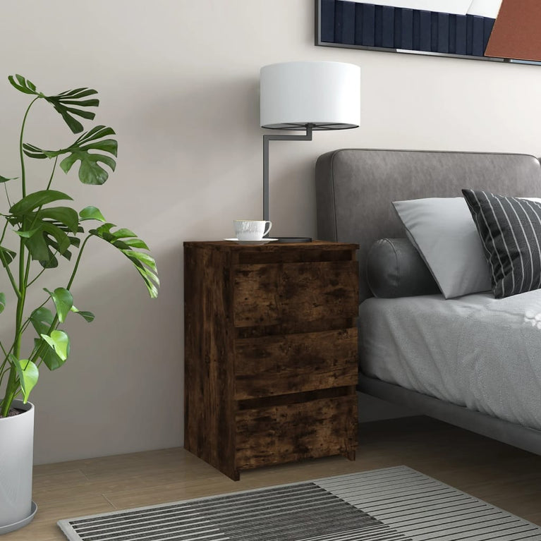 Nachtkastjes 2 st 40x35x62,5 cm bewerkt hout gerookt eikenkleur MeubelReus