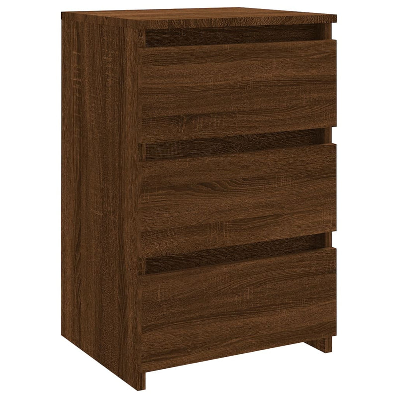 Nachtkastje 40x35x62,5 cm bewerkt hout bruin eikenkleur