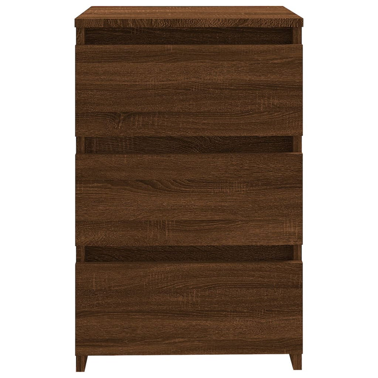 Nachtkastje 40x35x62,5 cm bewerkt hout bruin eikenkleur