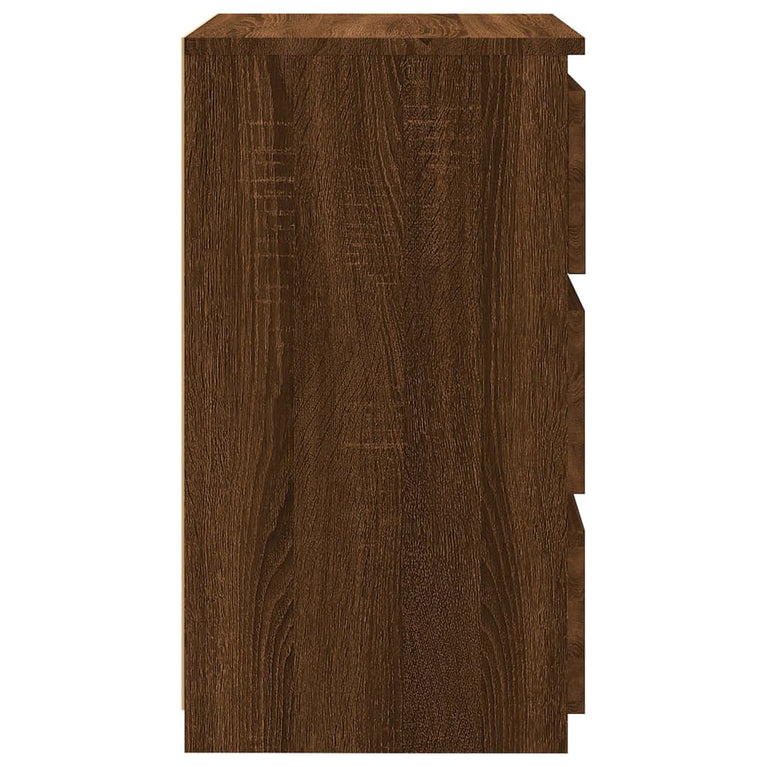 Nachtkastje 40x35x62,5 cm bewerkt hout bruin eikenkleur