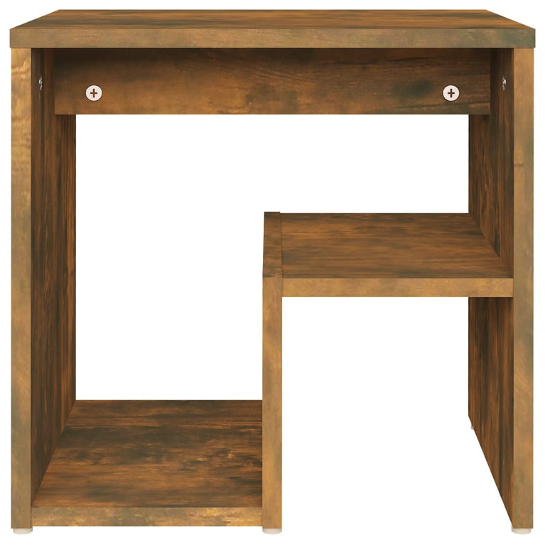 Nachtkastje 40x30x40 cm bewerkt hout gerookt eikenkleurig