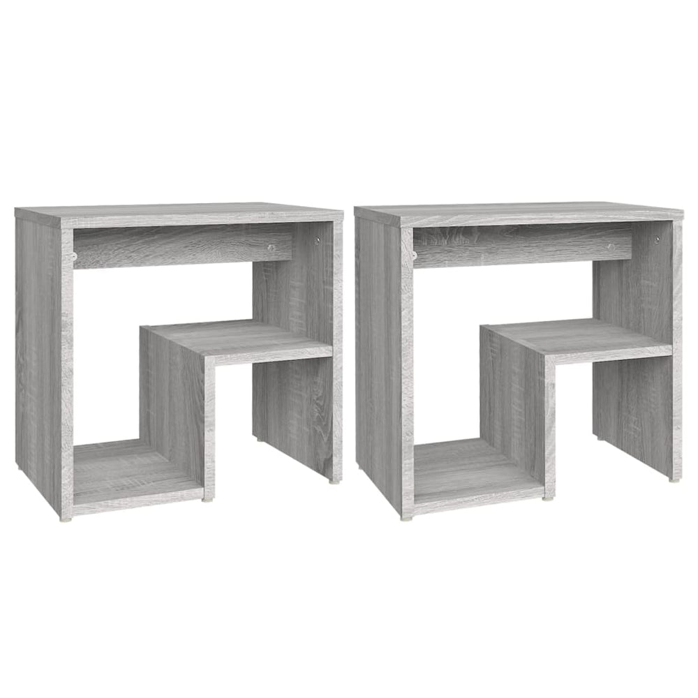 Nachtkastjes 2 st 40x30x40 cm bewerkt hout grijs sonoma eiken MeubelReus