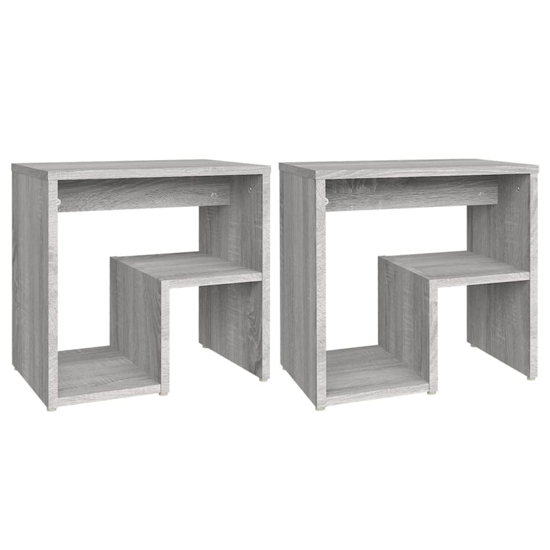 Nachtkastjes 2 st 40x30x40 cm bewerkt hout grijs sonoma eiken MeubelReus