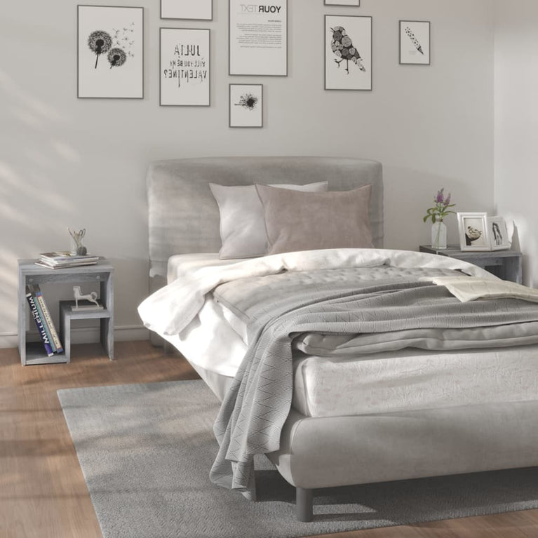 Nachtkastjes 2 st 40x30x40 cm bewerkt hout grijs sonoma eiken MeubelReus