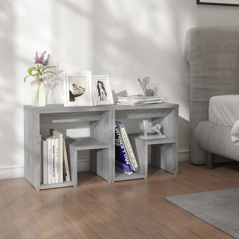 Nachtkastjes 2 st 40x30x40 cm bewerkt hout grijs sonoma eiken MeubelReus