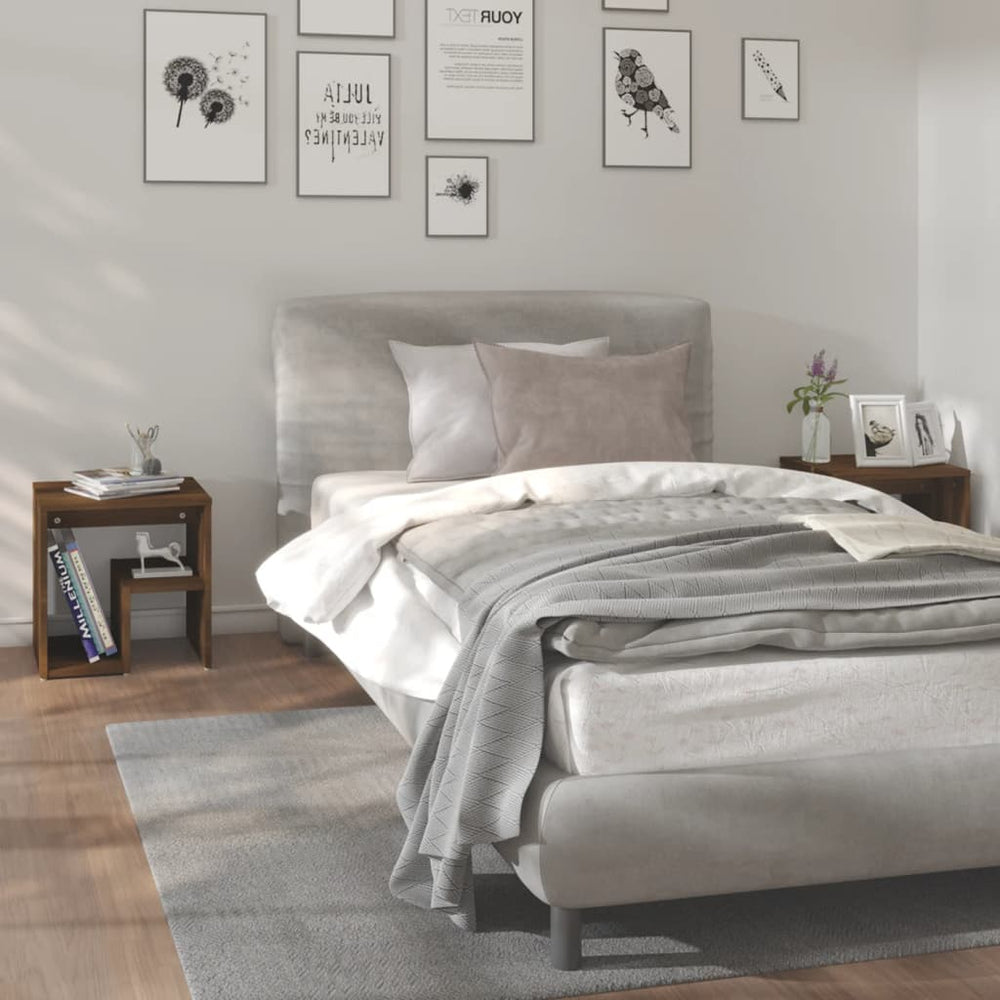 Nachtkastjes 2 st 40x30x40 cm bewerkt hout bruin eikenkleur MeubelReus