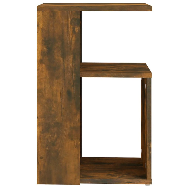 Bijzettafel 36x30x56 cm bewerkt hout gerookt eikenkleurig