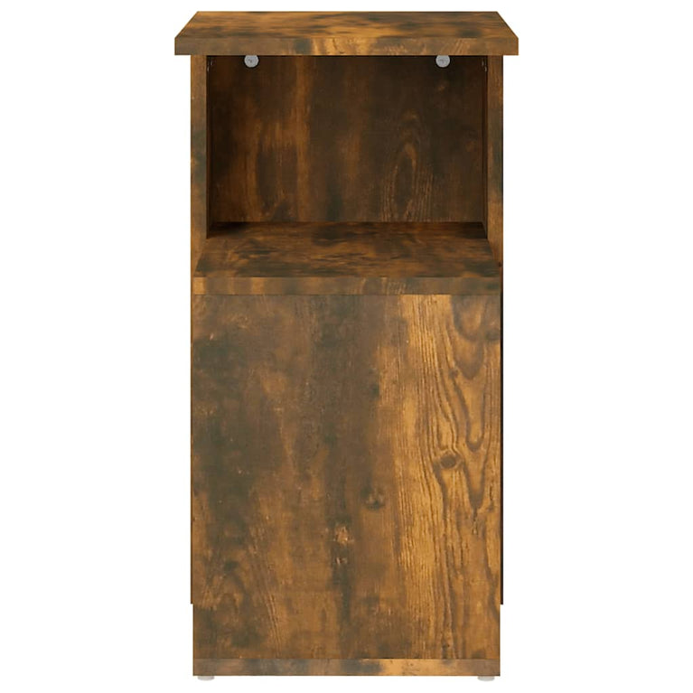 Bijzettafel 36x30x56 cm bewerkt hout gerookt eikenkleurig