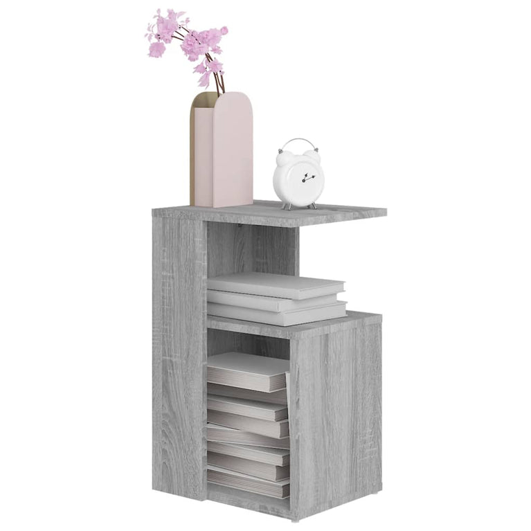 Bijzettafel 36x30x56 cm bewerkt hout grijs sonoma eikenkleurig