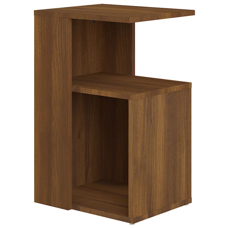 Bijzettafel 36x30x56 cm bewerkt hout bruin eikenkleur