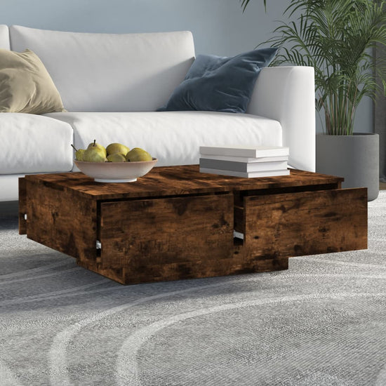 Salontafel 90x60x31 cm bewerkt hout gerookt eikenkleurig MeubelReus