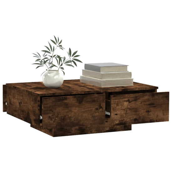 Salontafel 90x60x31 cm bewerkt hout gerookt eikenkleurig MeubelReus