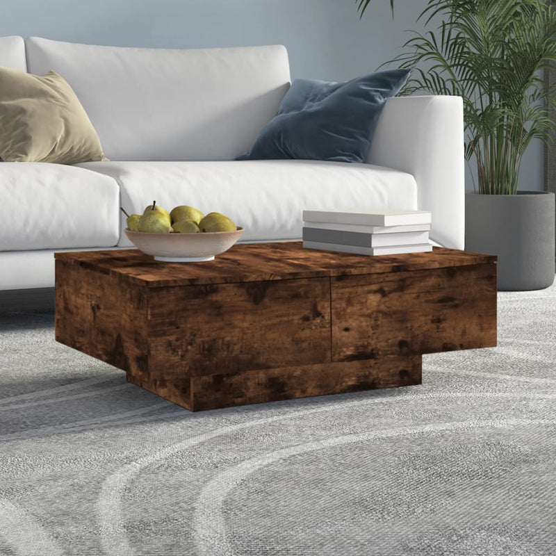 Salontafel 90x60x31 cm bewerkt hout gerookt eikenkleurig MeubelReus
