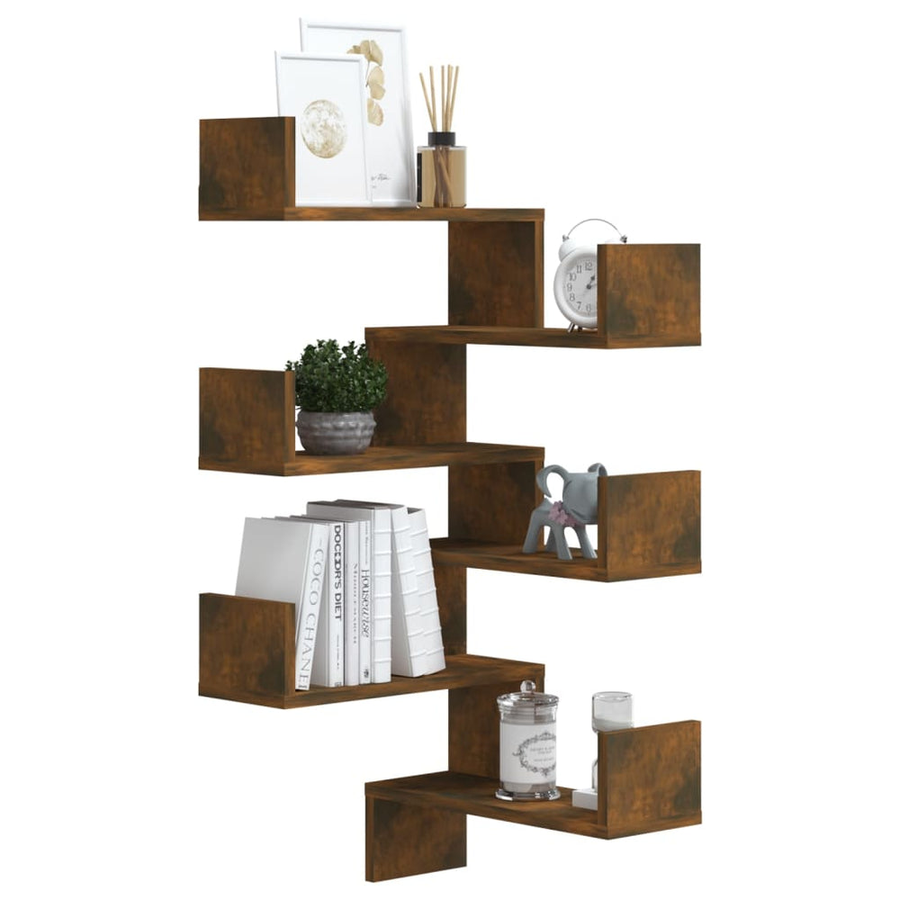 Hoekwandschappen 2 st 40x40x50 cm bewerkt hout sonoma eiken MeubelReus