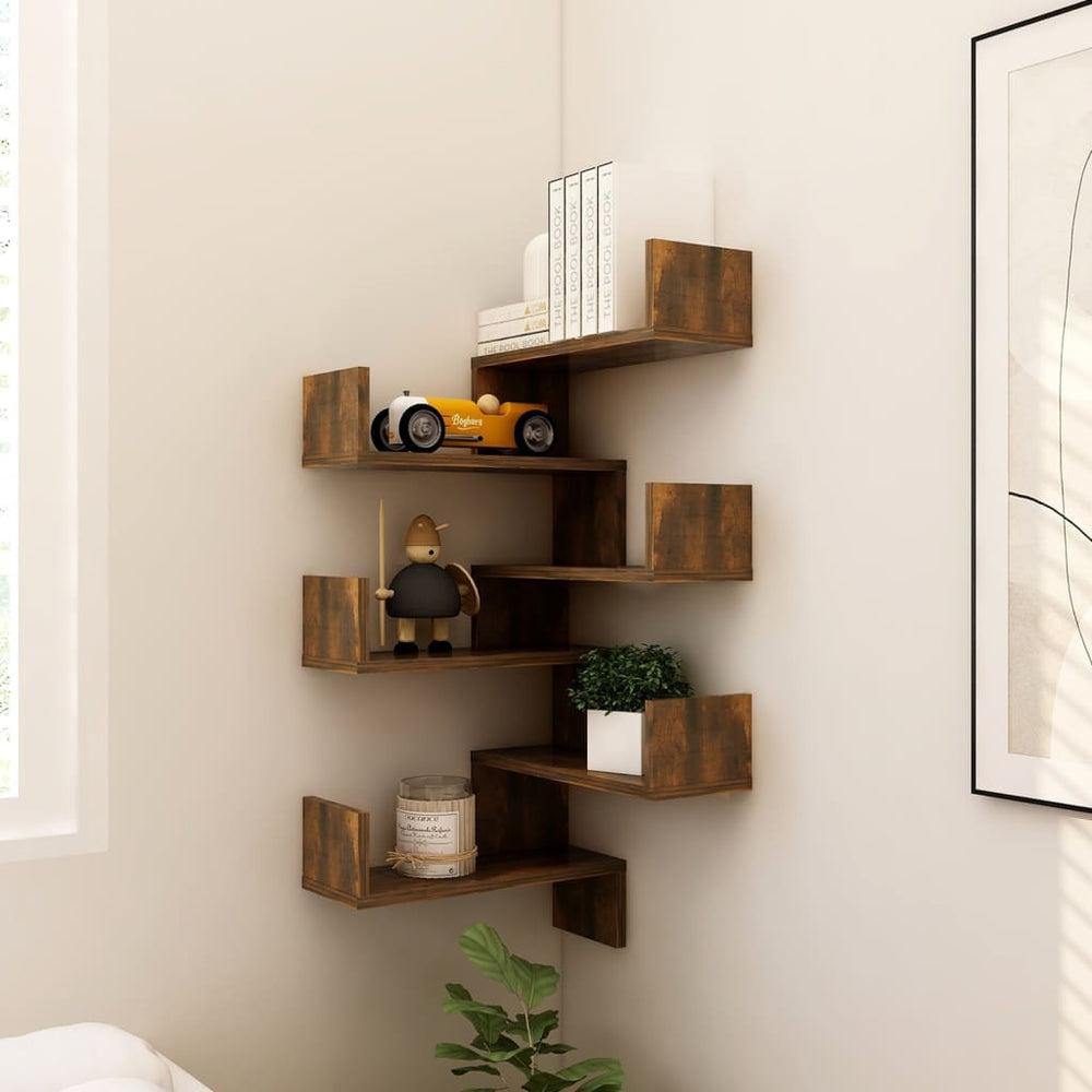 Hoekwandschappen 2 st 40x40x50 cm bewerkt hout sonoma eiken MeubelReus