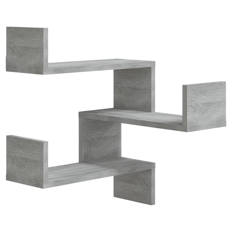 Hoekwandschap 40x40x50 cm bewerkt hout grijs sonoma eikenkleur