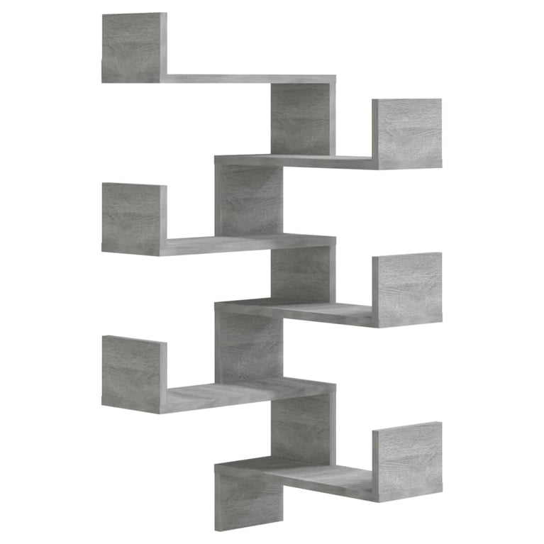 Hoekwandschappen 2 st 40x40x50 cm bewerkt hout grijs sonoma MeubelReus