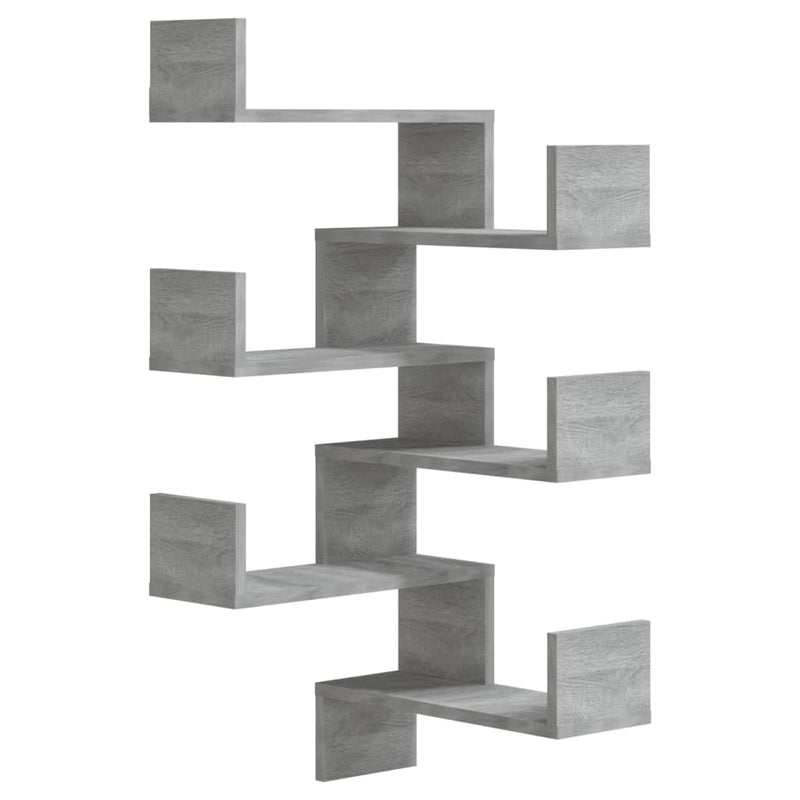 Hoekwandschappen 2 st 40x40x50 cm bewerkt hout grijs sonoma MeubelReus