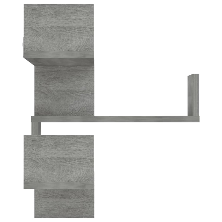 Hoekwandschappen 2 st 40x40x50 cm bewerkt hout grijs sonoma MeubelReus