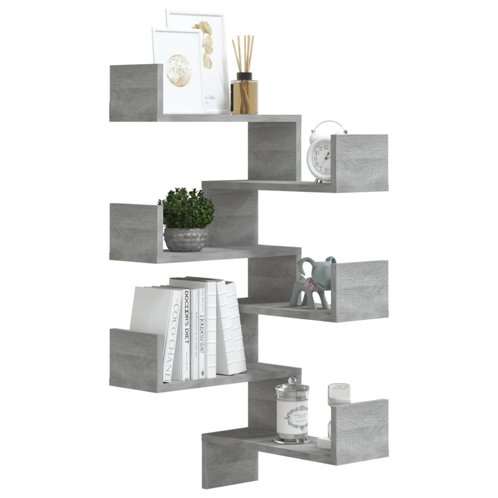 Hoekwandschappen 2 st 40x40x50 cm bewerkt hout grijs sonoma MeubelReus