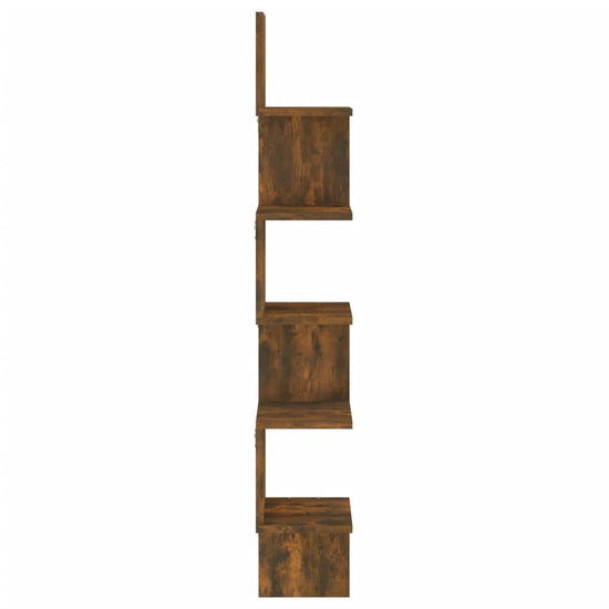 Hoekwandschap 20x20x127,5 cm bewerkt hout gerookt eikenkleurig MeubelReus