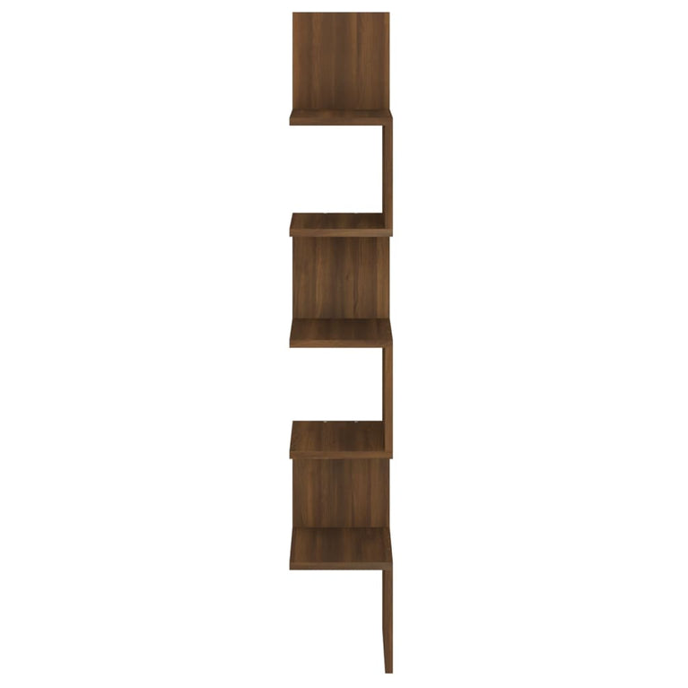 Hoekwandschap 20x20x127,5 cm bewerkt hout bruin eikenkleur MeubelReus