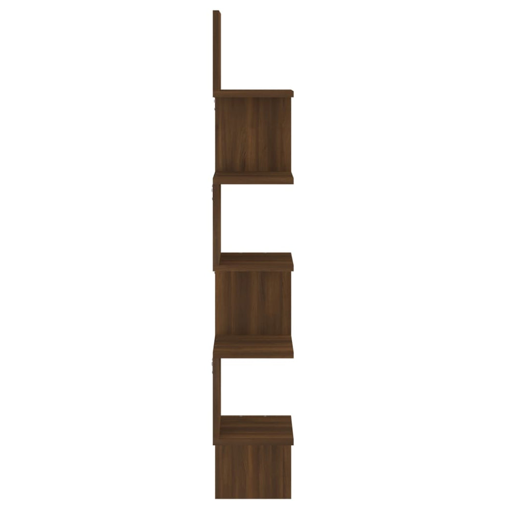 Hoekwandschap 20x20x127,5 cm bewerkt hout bruin eikenkleur MeubelReus