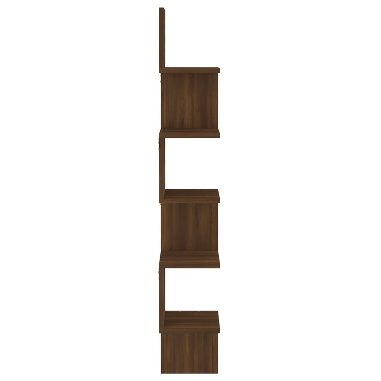 Hoekwandschap 20x20x127,5 cm bewerkt hout bruin eikenkleur MeubelReus