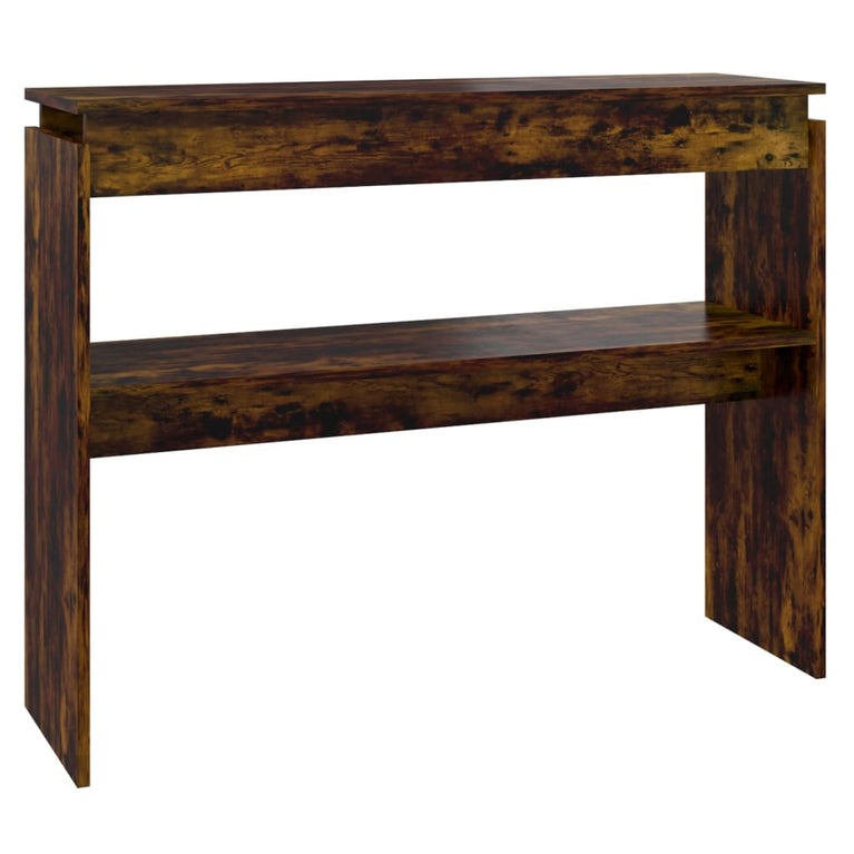Wandtafel 102x30x80 cm bewerkt hout gerookt eikenkleurig MeubelReus