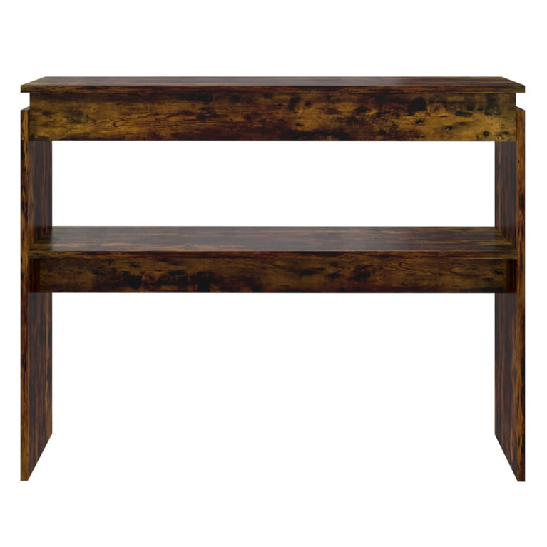 Wandtafel 102x30x80 cm bewerkt hout gerookt eikenkleurig MeubelReus