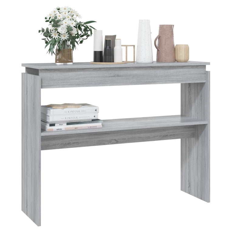 Wandtafel 102x30x80 cm bewerkt hout grijs sonoma eikenkleurig MeubelReus