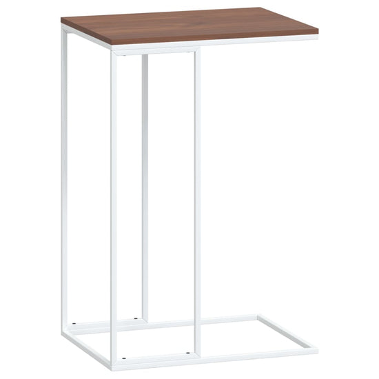 Bijzettafel 40x30x59 cm bewerkt hout wit MeubelReus