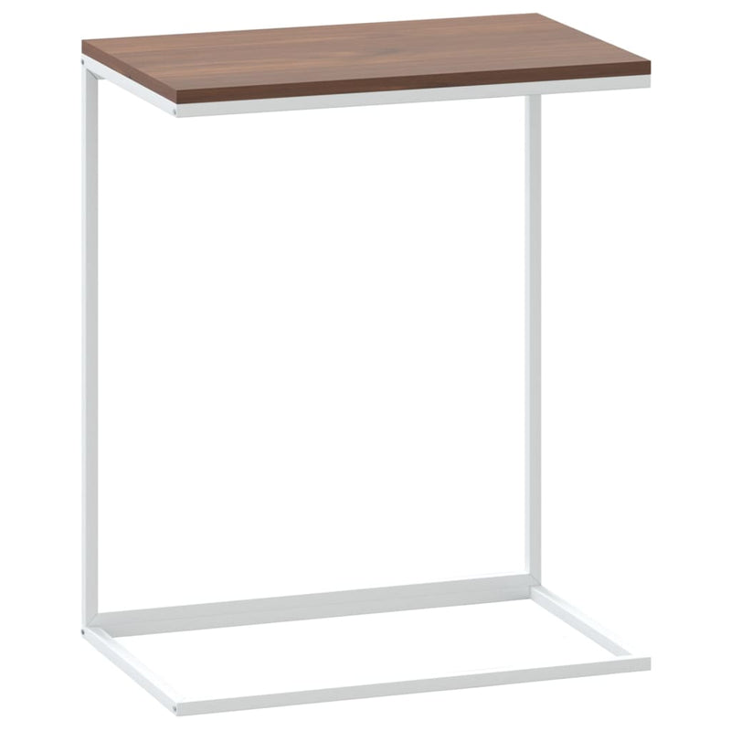 Bijzettafel 55x35x66 cm bewerkt hout wit MeubelReus